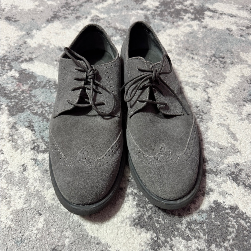 Calvin Klein Charcoal Suede Oxfords
